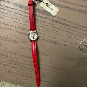 Red Leather Disney Watch New with tags!